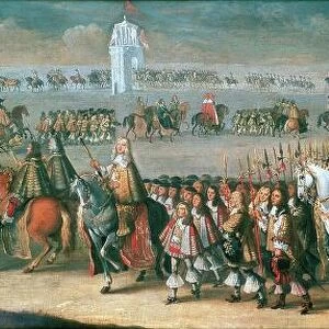 Procession of Charles II between the Tower of London and Westminster 22 April 1661
