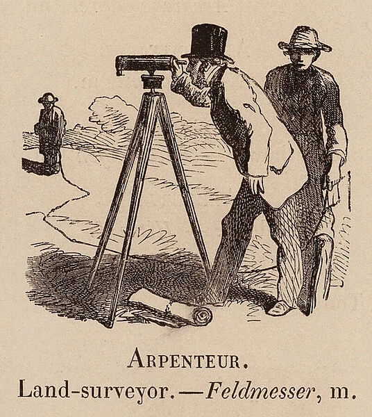 Le Vocabulaire Illustre Arpenteur Land surveyor For sale as