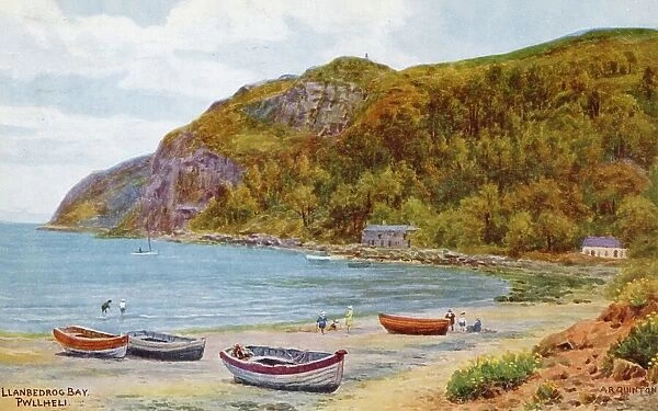 Llanbedrog Bay, Pwllheli (colour litho)