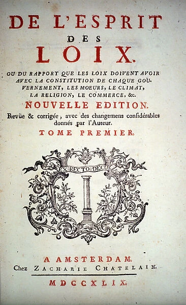 Charles de Secondat, baron de Montesquieu. De L'Esprit Des Loix Ou