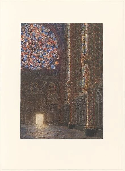 Interior of the Sainte Chapelle, view from the entrance, 1865-1939. Creator: Daniel Jordens
