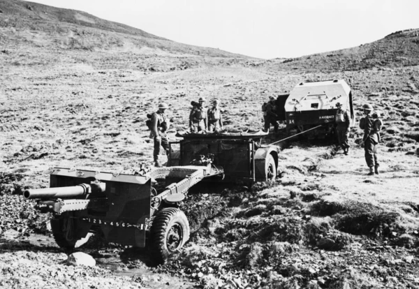 Field gun in Iceland by soldiers Second World War available as Framed ...