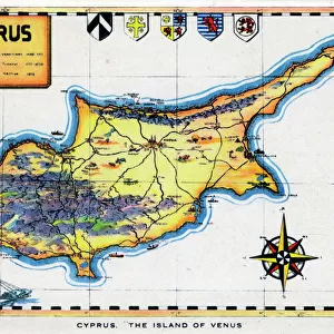 Maps and Charts Mouse Mat Collection: Cyprus