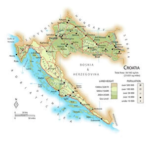 Croatia Metal Print Collection: Maps