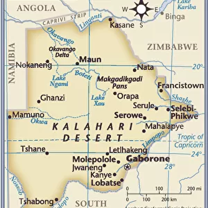 Botswana Metal Print Collection: Maps