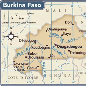 Burkina Faso Metal Print Collection: Maps