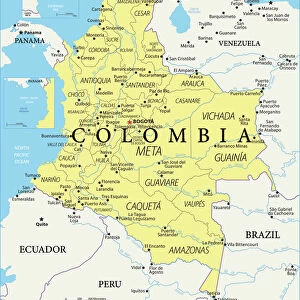 Colombia Metal Print Collection: Maps