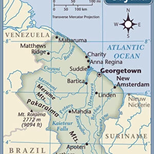 Guyana Metal Print Collection: Maps