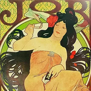 Job poster, pretty woman holding a diary, elegant dress, sitting