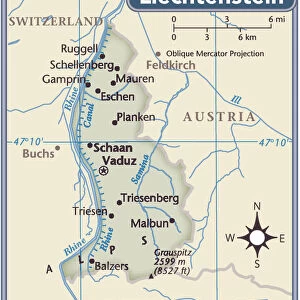 Liechtenstein Metal Print Collection: Maps