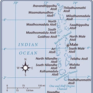 Maldives Metal Print Collection: Maps
