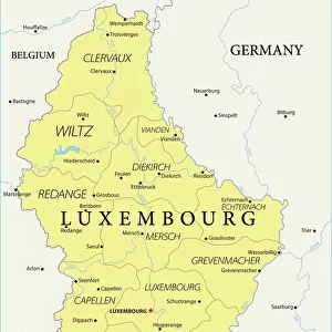 Maps and Charts Framed Print Collection: Luxembourg