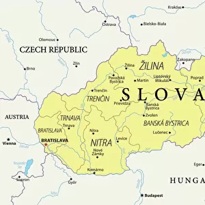 Maps and Charts Metal Print Collection: Slovakia
