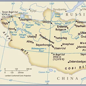 Mongolia Metal Print Collection: Maps