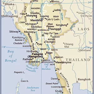 Myanmar Metal Print Collection: Maps