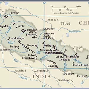 Nepal Metal Print Collection: Maps