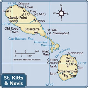 Saint Kitts and Nevis Framed Print Collection: Maps