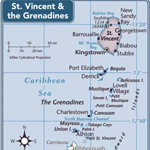 Saint Vincent and the Grenadines Framed Print Collection: Maps