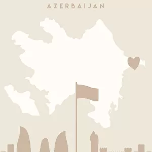 Maps and Charts Mouse Mat Collection: Azerbaijan