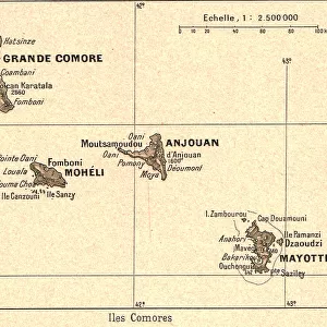 Comoros Metal Print Collection: Maps