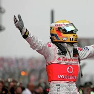 British GP World Champions Cushion Collection: Lewis Hamilton 2008