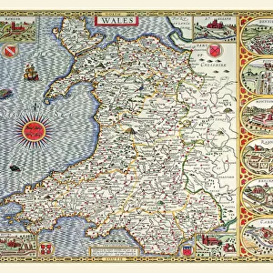 Maps from the British Isles Canvas Print Collection: Wales and Counties PORTFOLIO