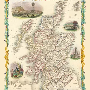 Maps from the British Isles Canvas Print Collection: Scotland and Counties PORTFOLIO
