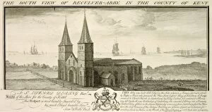 Churches Fine Art Print Collection: Reculver Church engraving J010064