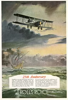 Crossing Collection: Advert, Rolls-Royce, Vickers Vimy biplane
