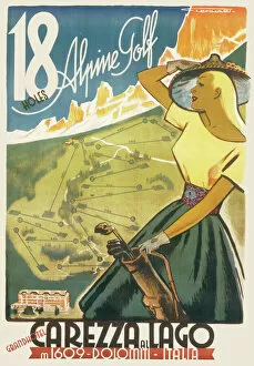 Dolomites Collection: Alpine Golf poster