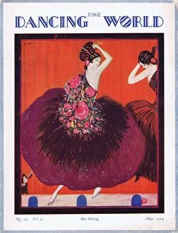 Art deco Canvas Print Collection: Art deco cover of The Dancing World Magazine, May 1922