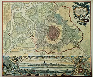 Austria Pillow Collection: Austria. Vienna. Plan, 1720
