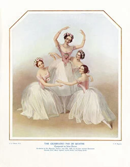 Dance Photo Mug Collection: Four ballerinas on a music sheet