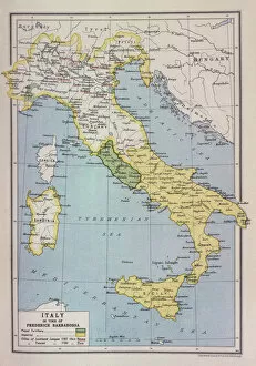 Maps Canvas Print Collection: Barbarossa-Era Italy Map