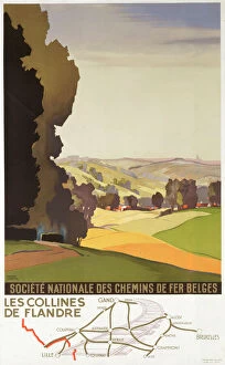 Offical Collection: Belgian Railway Poster - The Hills of Flanders