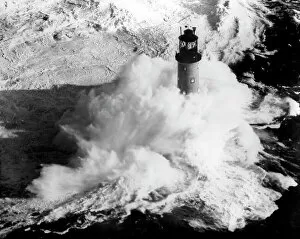 Danger Collection: Bishop Rock Lighthouse in a gale