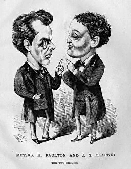 Bryan Collection: Caricature of Harry Paulton and Johns Clarke, actors