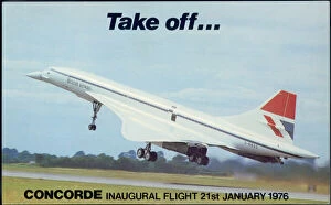 Heathrow Airport Canvas Print Collection: Concorde taking off - 1976