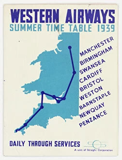 Penzance Collection: Cover design, Western Airways timetable
