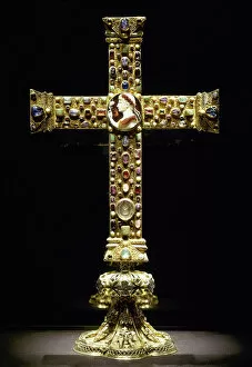 Fine art Mouse Mat Collection: Cross of Lothair II. Aachen Cathedral Treasury. Germany