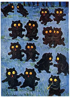 Humanised Collection: Dancing Night Cats by Louis Wain