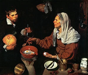 Baroque Poster Print Collection: Diego Velazquez (1599-1660). Old Woman Cooking Eggs, 1618