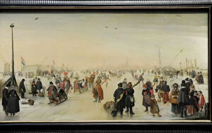 17th Collection: Enjoying the Ice near a Town, c. 1620, by Hendrick Avercamp