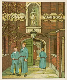 Hospitals Pillow Collection: Entrance, Christs Hospital School