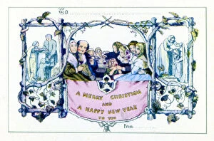 Related Images Fine Art Print Collection: First Christmas Card by Sir Henry Cole and John Horsley