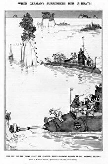 Cartoon Poster Print Collection: When Germany Surrenders her U-Boats by Heath Robinson, WW1