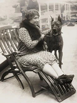 Cleveland Jigsaw Puzzle Collection: Helen Keller with her Great Dane