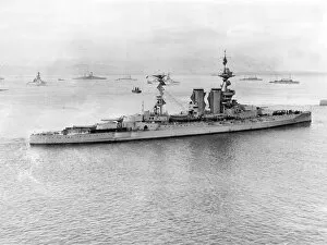 Related Images Cushion Collection: HMS Barham, British battleship, Scapa Flow