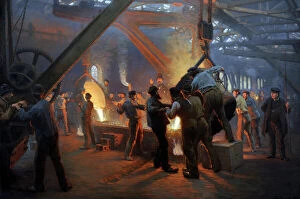 Industrial Canvas Print Collection: The Iron Foundry, Burmeister & Wain, 1885, by Peder Severin