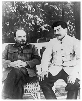 Anon Collection: Lenin and Stalin sitting on a bench